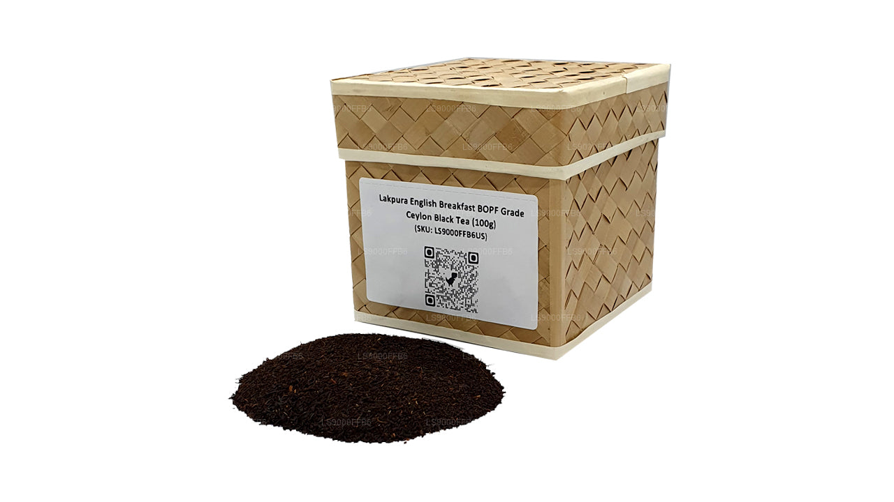 Lakpura engelsk morgenmad BOPF-kvalitet Ceylon sort te (100 g)