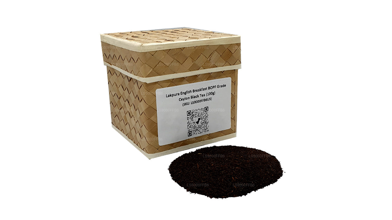 Lakpura engelsk morgenmad BOPF-kvalitet Ceylon sort te (100 g)
